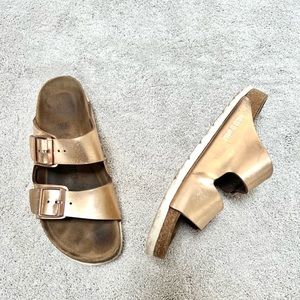 Rose Gold Birkenstock Sandals